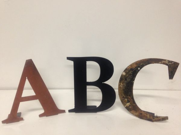Letter A Heavy Metal Wall Sign 